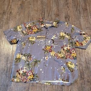 Tommy Bahama Blue Hawaiian Floral Button-Down Shirt